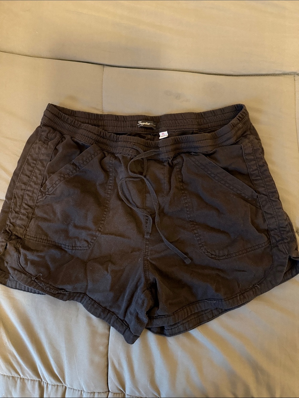 Casual Drawstring Women’s Shorts - Black